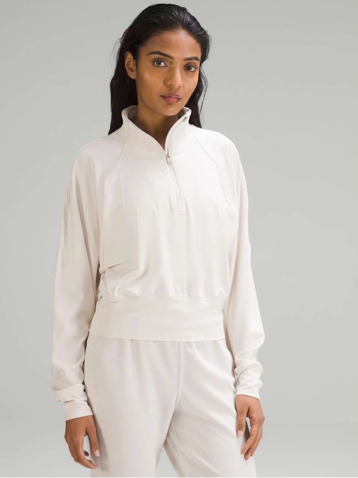 Lululemon | Ready To Rulu Half-Zip Pullover, White Opal, Size 12 - Euc